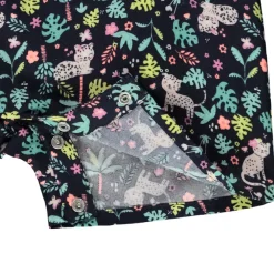 Combishort en voile imprimé jungle pour bébé fille