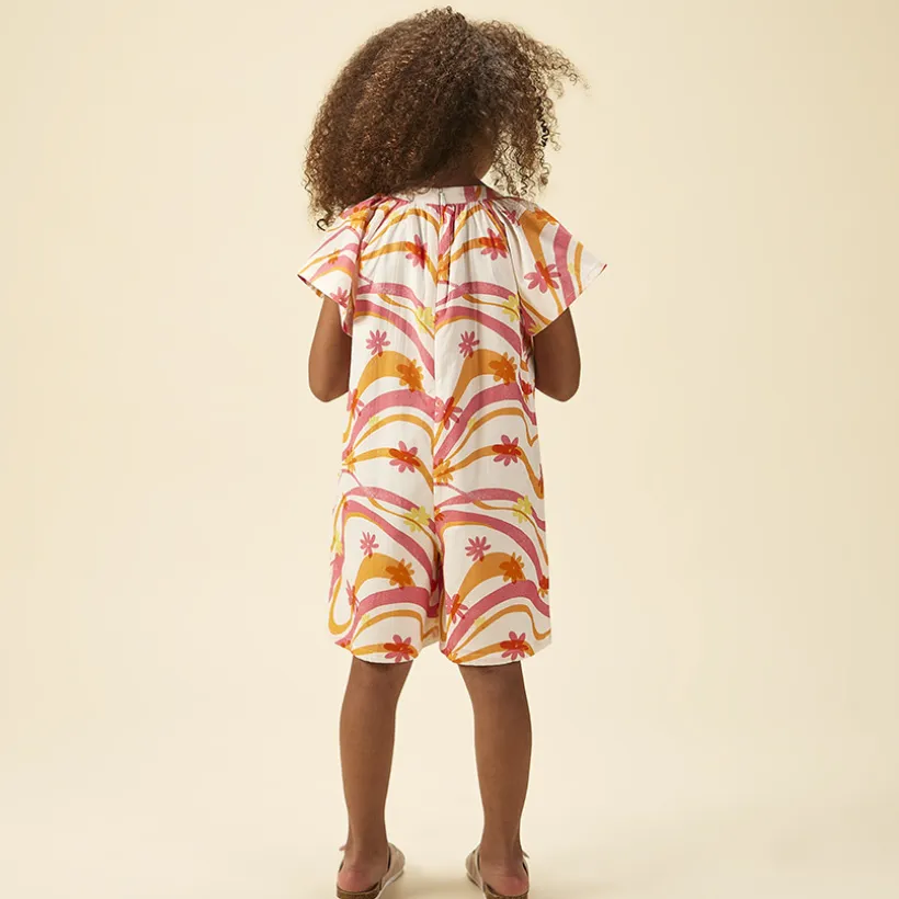 Combishort large à poches imprimé fantaisie pour fille