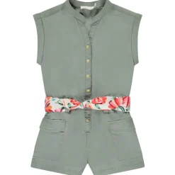 Combishort sans manches avec ceinture imprimée pour fille