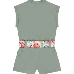 Combishort sans manches avec ceinture imprimée pour fille