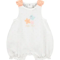Combishort sans manches imprimé pois à nœuds pour bébé fille