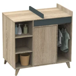 Commode et plan à langer Nova évolutive – Gris Volcan