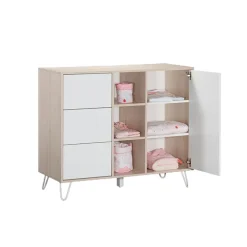 Commode 1 porte + 3 tiroirs + 3 niches - Happy