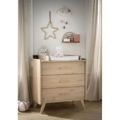 Commode 3 tiroirs Arty - Chêne Suave