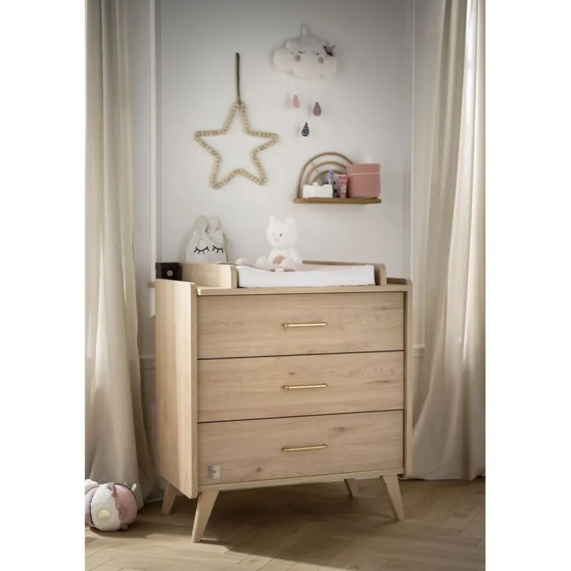 Commode 3 tiroirs Arty - Chêne Suave