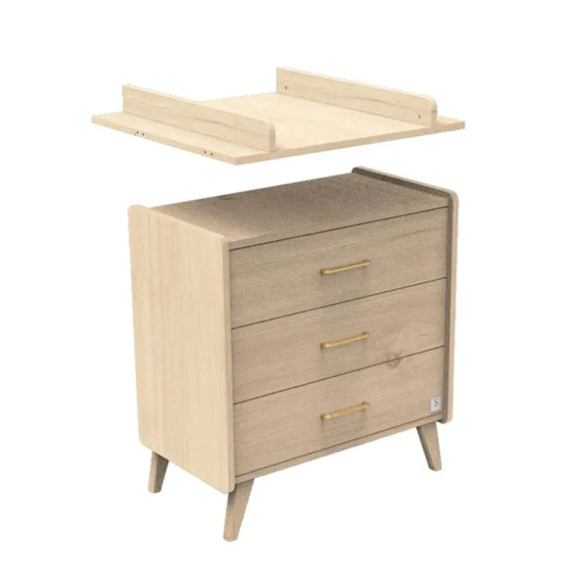 Commode 3 tiroirs Arty - Chêne Suave