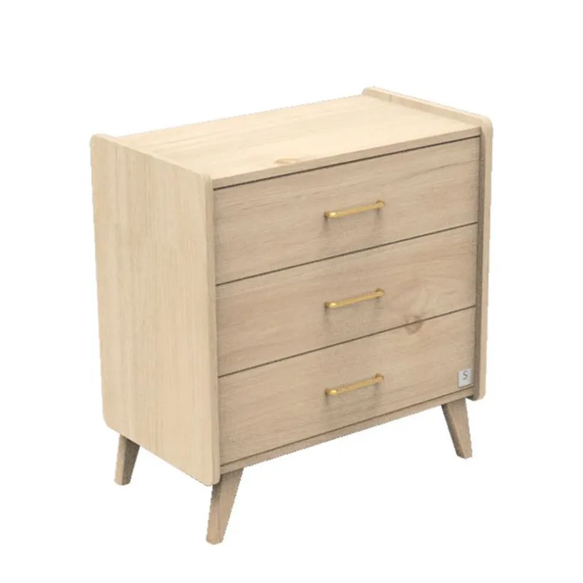 Commode 3 tiroirs Arty - Chêne Suave