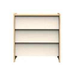 Commode 3 tiroirs Vanille aspect chêne miel/meringue