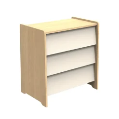 Commode 3 tiroirs Vanille aspect chêne miel/meringue
