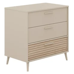 Commode 3 tiroirs 95 x 93 x 57 cm Cashmere Beige/Chêne Groovy