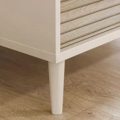 Commode 3 tiroirs 95 x 93 x 57 cm Cashmere Beige/Chêne Groovy