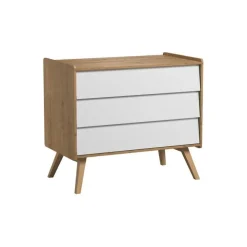 Commode Vintage - Chêne / Blanc