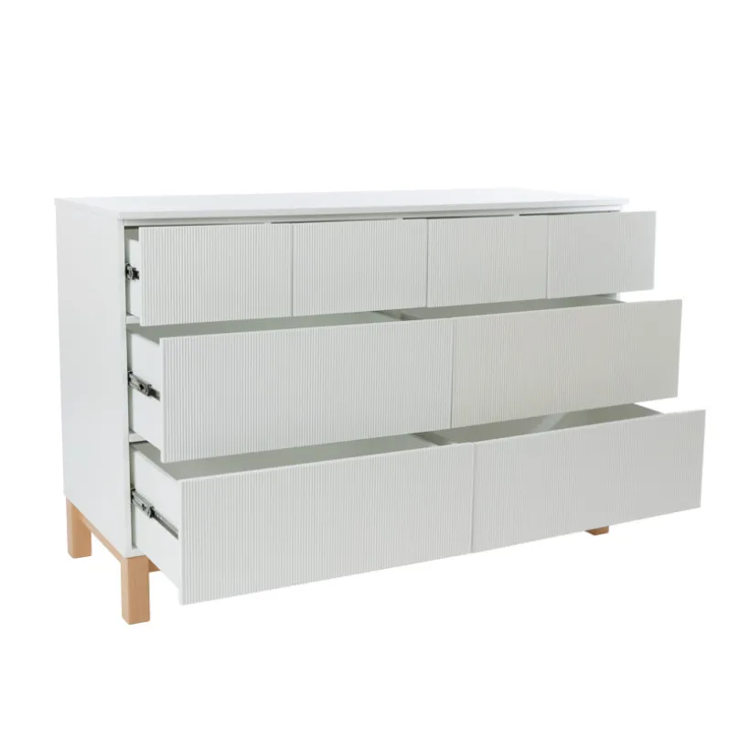 Commode XXL 8 tiroirs Mae - Blanche