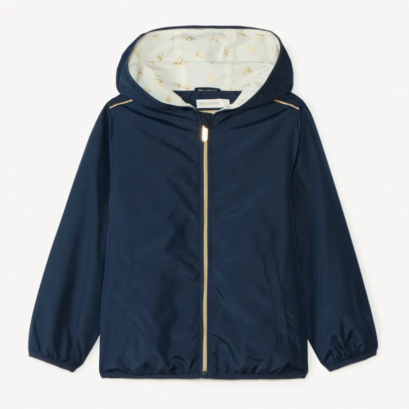 Coupe-vent à capuche en toile imperméable pour fille