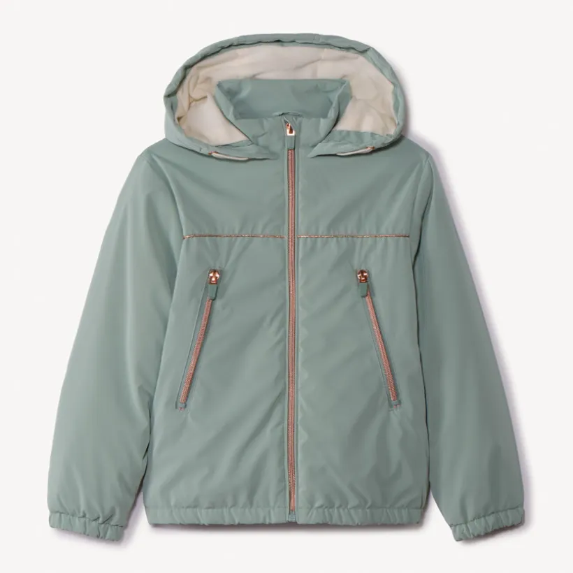 Coupe-vent en ripstop uni doublé sherpa pour fille