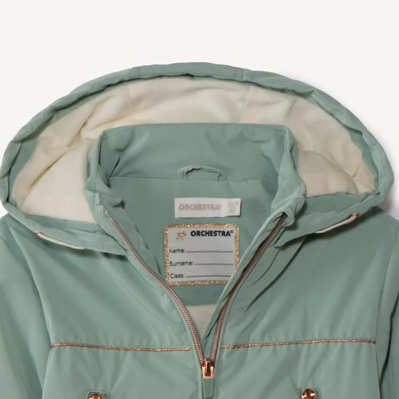 Coupe-vent en ripstop uni doublé sherpa pour fille