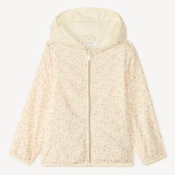 Coupe-vent imperméable à capuche motif léopard pour fille