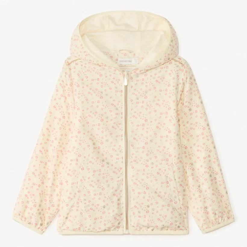 Coupe-vent imperméable à capuche motif léopard pour fille