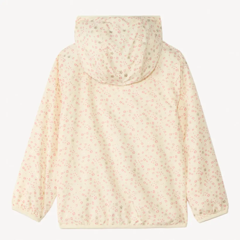 Coupe-vent imperméable à capuche motif léopard pour fille