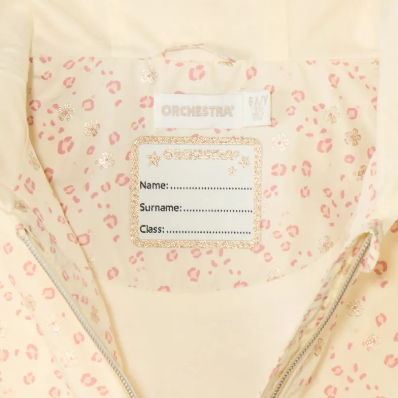 Coupe-vent imperméable à capuche motif léopard pour fille