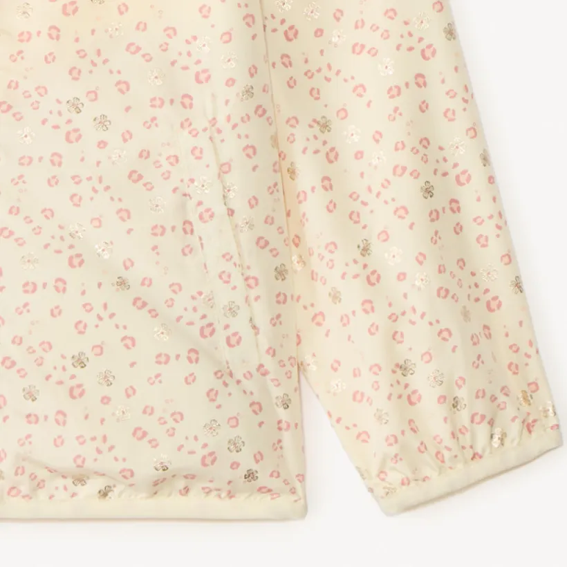 Coupe-vent imperméable à capuche motif léopard pour fille