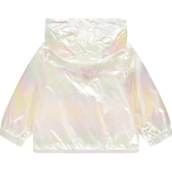 Coupe-vent iridescent à capuche pour bébé fille
