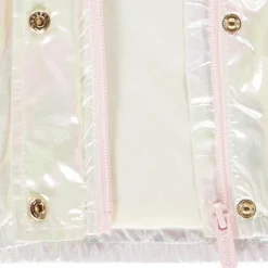 Coupe-vent iridescent à capuche pour bébé fille
