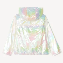 Coupe-vent iridescent à capuche pour fille