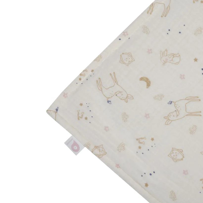 Couverture double face sherpa/gaze 80 x 110 cm Little Deer
