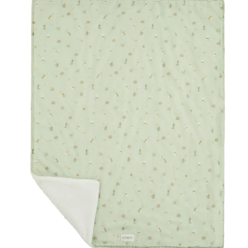 Couverture double face 70 x 100 cm Promenade Bucolique vert