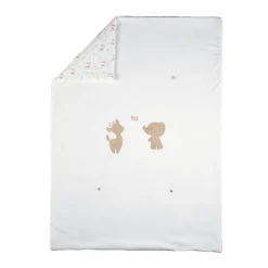 Couverture/edredon - Fanfan - Velours - Blanc - 100x135 cm
