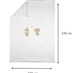 Couverture/edredon - Fanfan - Velours - Blanc - 100x135 cm