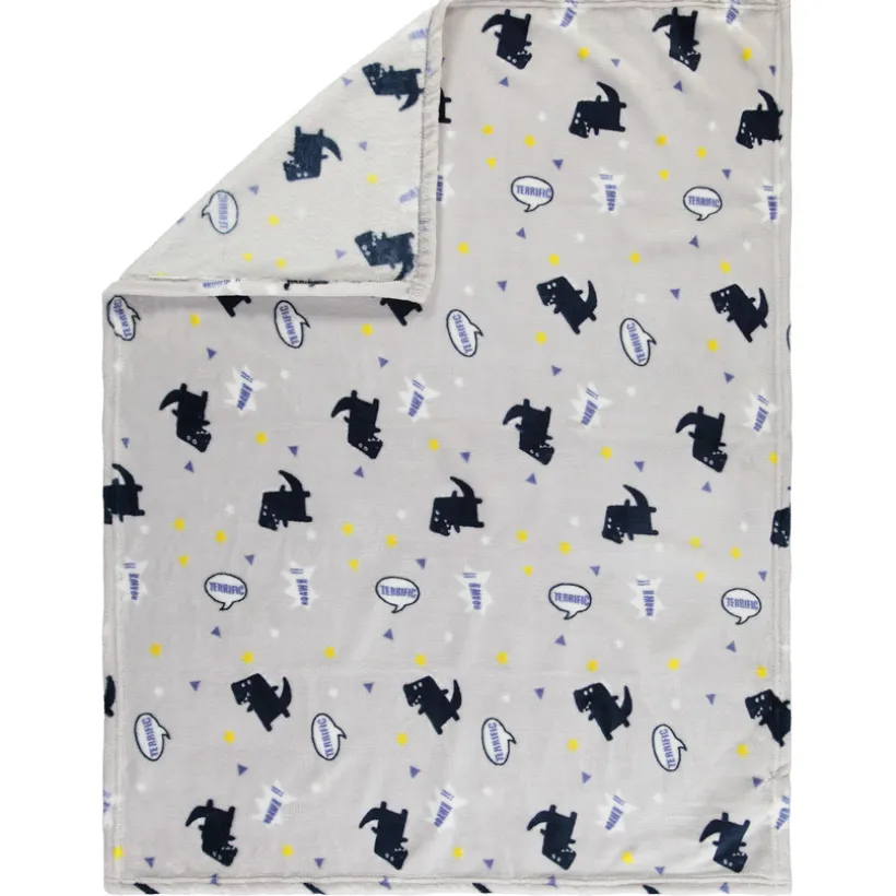 Couverture en sherpa imprimé dinosaures