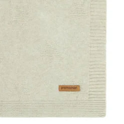 Couverture en tricot motif étoiles - 80 x 110 cm