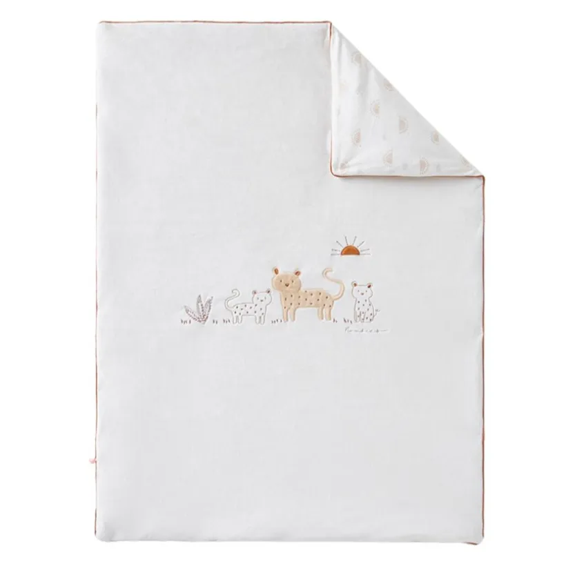 Couverture en veloudoux Babou & Kendi 75 x 100 cm - Ecru