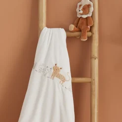 Couverture en veloudoux Babou & Kendi 75 x 100 cm - Ecru