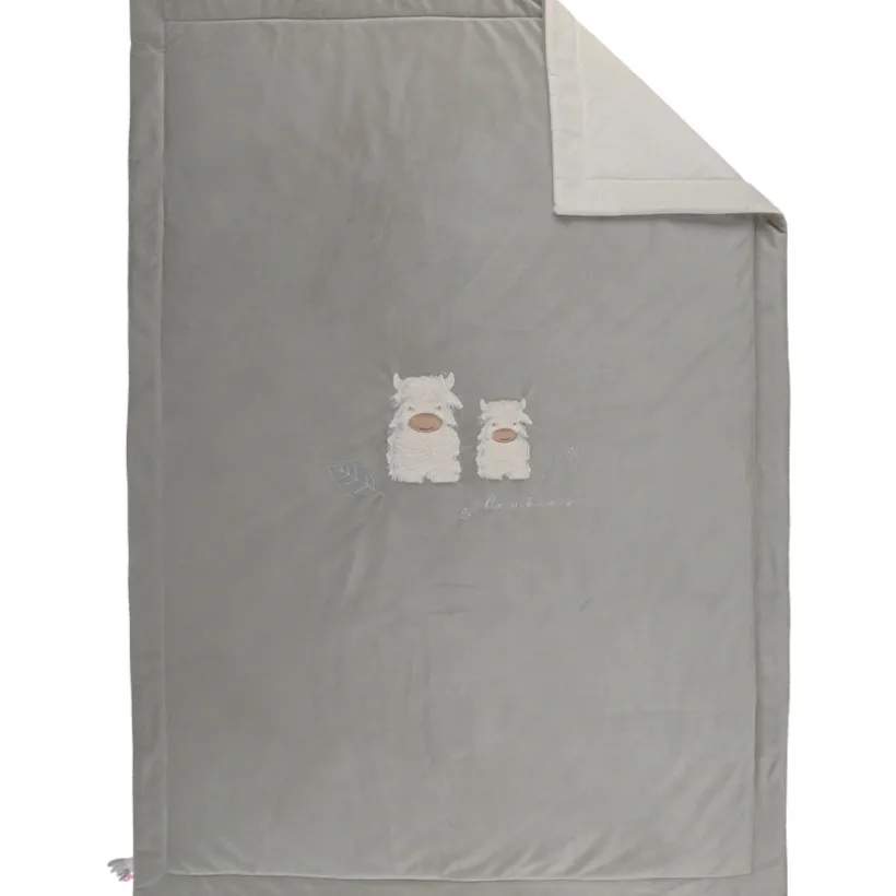 Couverture en veloudoux 100x140 cm Fluffy kaki/écru
