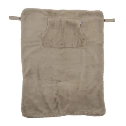Couverture nomade en fausse fourrure angora beige