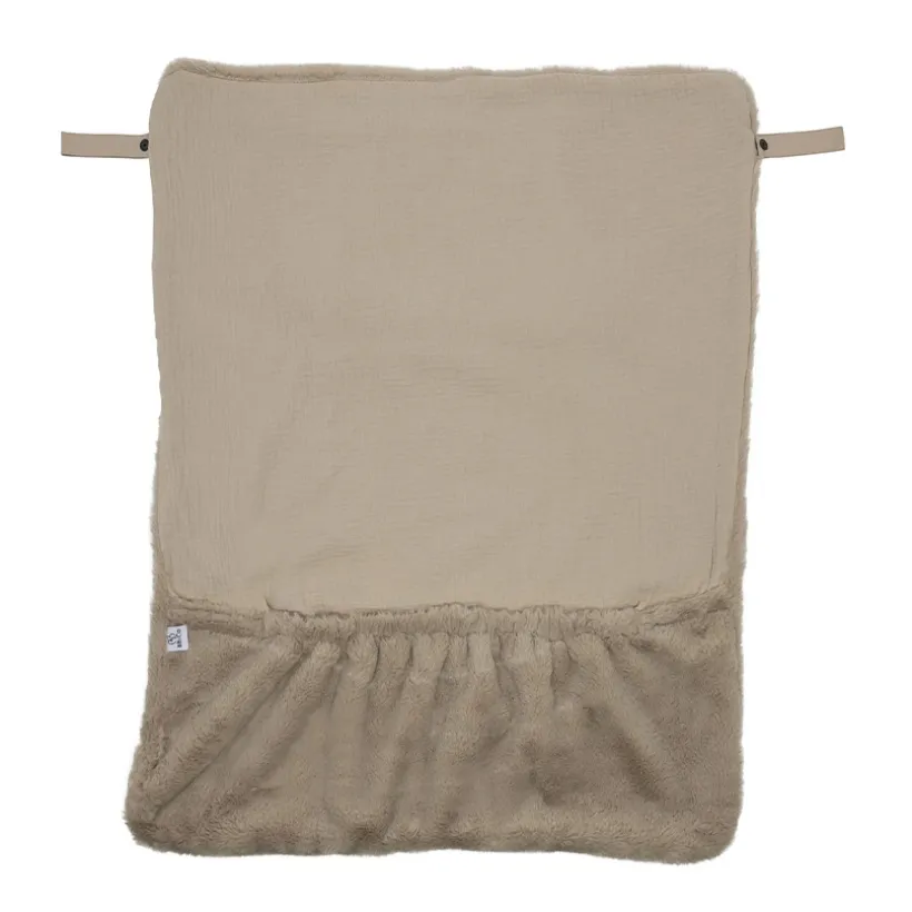 Couverture nomade en fausse fourrure angora beige