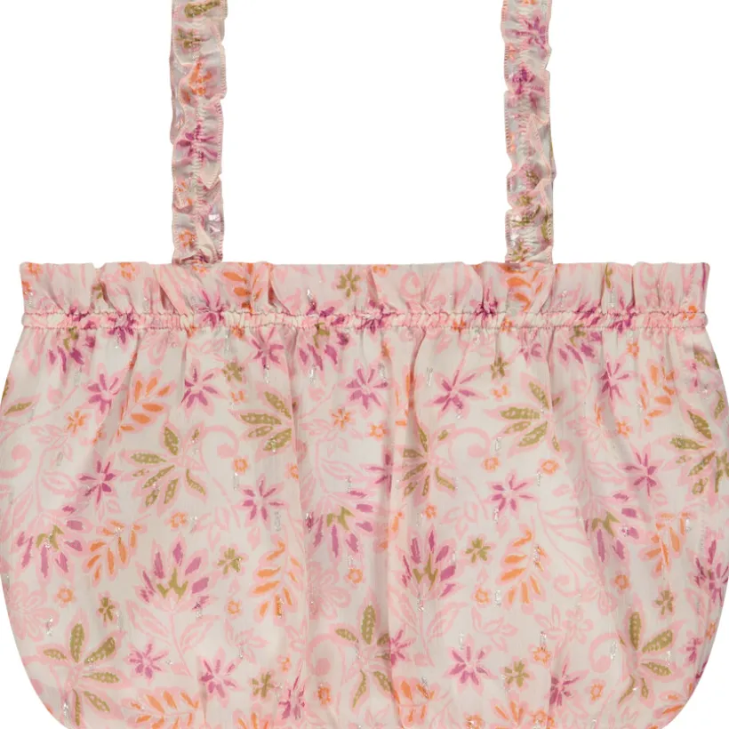 Crop top effet boule imprimé floral pour fille