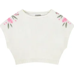 Crop top oversize élastiqué à manches courtes pour fille