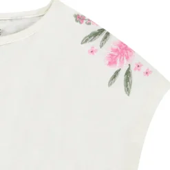 Crop top oversize élastiqué à manches courtes pour fille