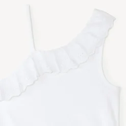 Débardeur à bretelles asymétriques et broderie anglaise pour fille