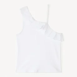Débardeur à bretelles asymétriques et broderie anglaise pour fille