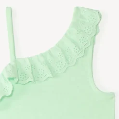 Débardeur à bretelles asymétriques et broderie anglaise pour fille