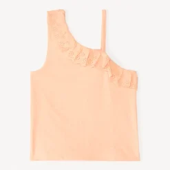 Débardeur à bretelles asymétriques et broderie anglaise pour fille