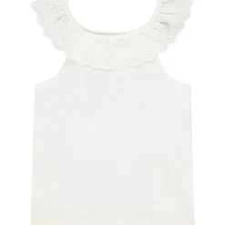 Débardeur à collerette volantée en broderie anglaise pour fille