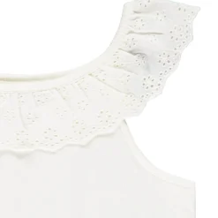 Débardeur à collerette volantée en broderie anglaise pour fille