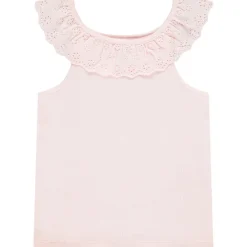 Débardeur à collerette volantée en broderie anglaise pour fille