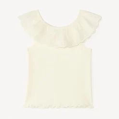 Débardeur à collerette volantée en broderie anglaise pour bébé fille